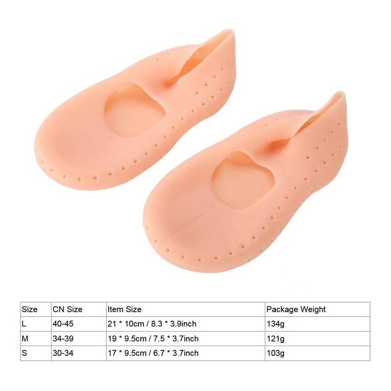 woobles Silicone Socks, 1 Pair of Foot Anti-Cracks Protective Foot Care Socks Prevention Tool, for Care of Cracked Feet in Dry Skin Unisex(S-Skin Color) - Image 5